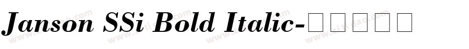 Janson SSi Bold Italic字体转换